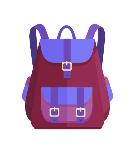 Rucksack Unisex em roxo e azul Cores Vector — Vetor de Stock