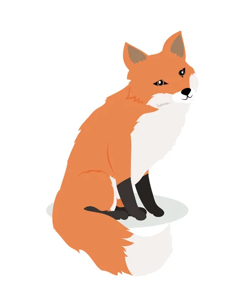 Fox Cartoon Vector Illustration in Flat Design — Stock Vector