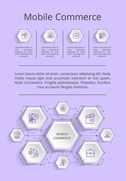 Mobile Commerce Infographic op vectorillustratie — Stockvector