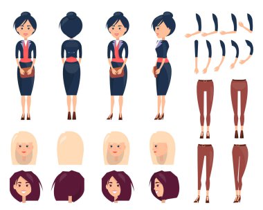 Kadın s portreler ve elbise renkli afiş