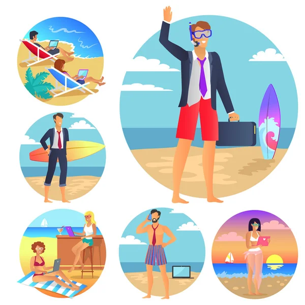 Zakelijke zomer collectie vectorillustratie — Stockvector