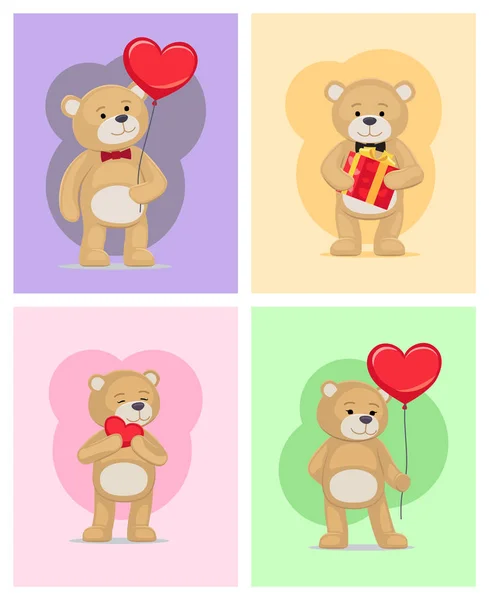Je t’aime toi et moi vecteur d’ours en peluche — Image vectorielle