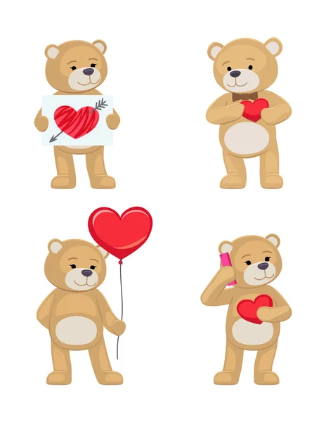 Ich liebe dich und mich Teddybären-Vektor — Stockvektor