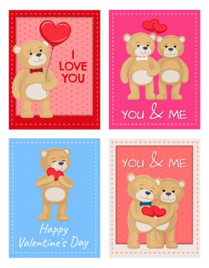 Sen ve ben oyuncak ayılar vektör seviyorum