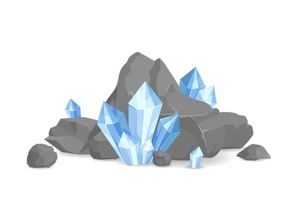 Vektor-Illustration für die Sammlung von Gesteinen und Mineralien — Stockvektor