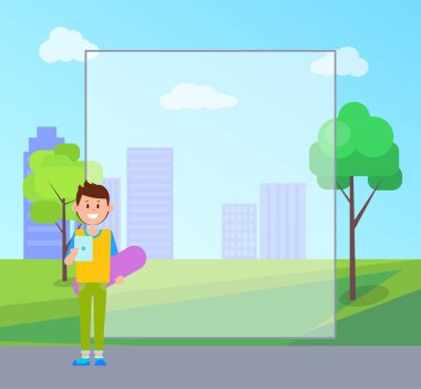 Genç Tablet Poster vektör çizim ile