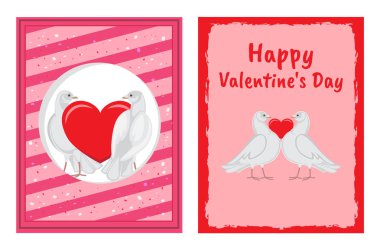 Beyaz güvercinler çiftler ile kalp Resimler koymak