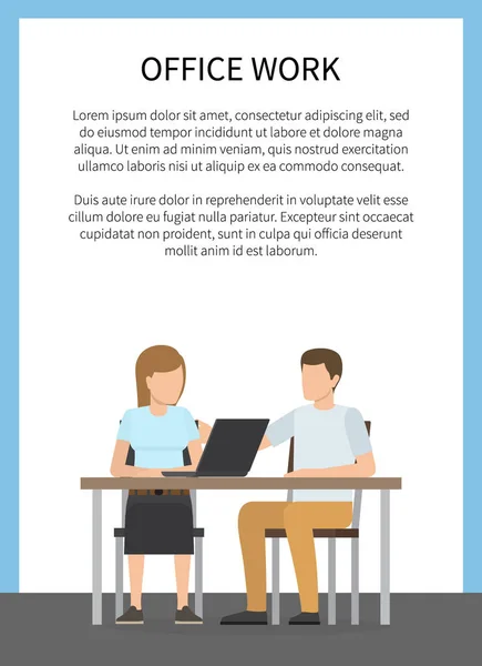 Trabajo de oficina Cartel colorido Vector Ilustración — Vector de stock