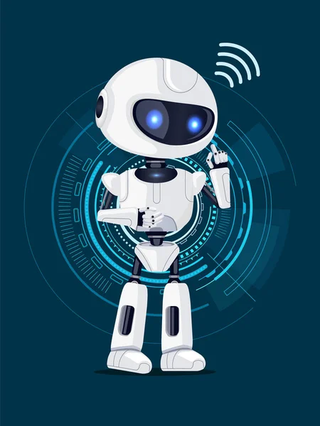 Robot ve arabirim Poster vektör çizim — Stok Vektör