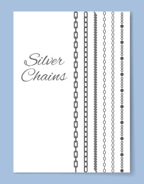 Parlak Gümüş Zincirler Dikey Reklam Banner