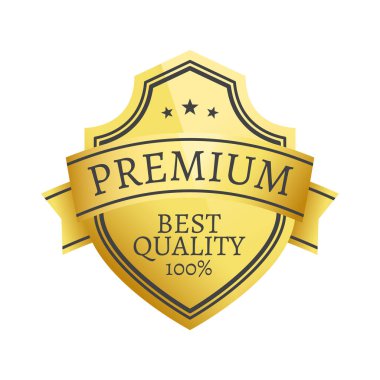100 premium kalite seçim altın etiket izole