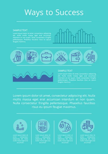 Ways to Success Visualization Vector Illustration — Stock Vector