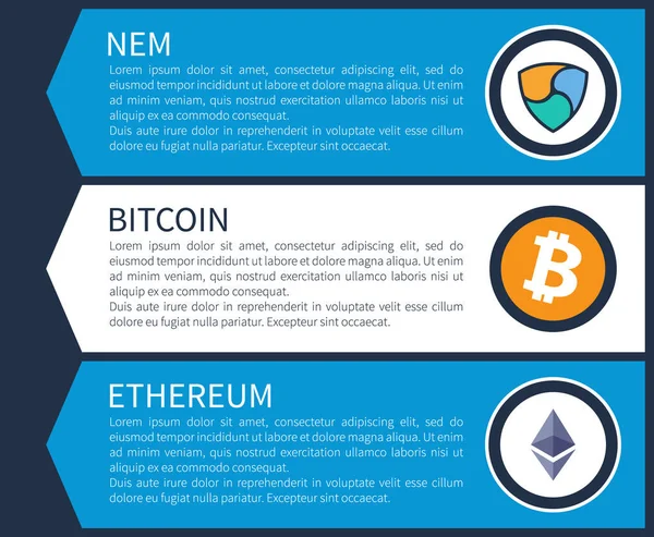 Nem colorido, Bitcoin naranja y etéreo blanco — Archivo Imágenes Vectoriales