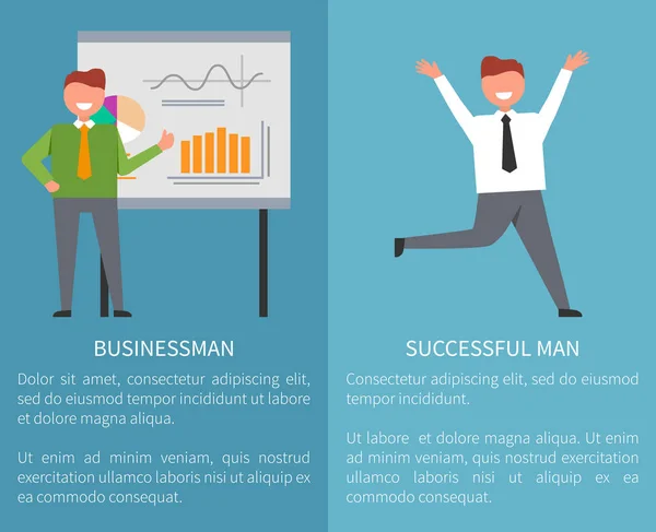 Affärsman och framgångsrik Man vektorillustration — Stock vektor