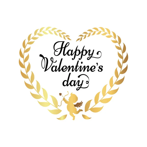 Šťastný Valentines Day plakátu nápis v srdci — Stockový vektor