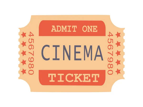 Admit One Cinema Ticket Sample Vector Illustration — Stock Vector