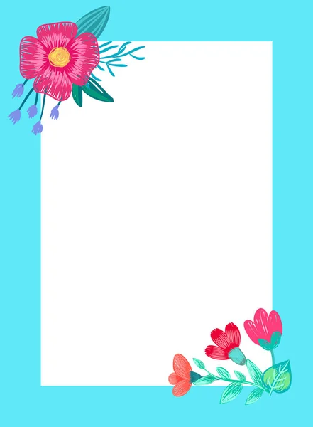 Beautiful Frame with Flowers Vector Illustration — Stock Vector