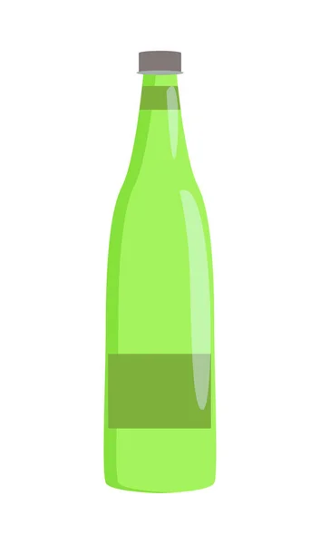 Glazen flesje met Label Banner vectorillustratie — Stockvector