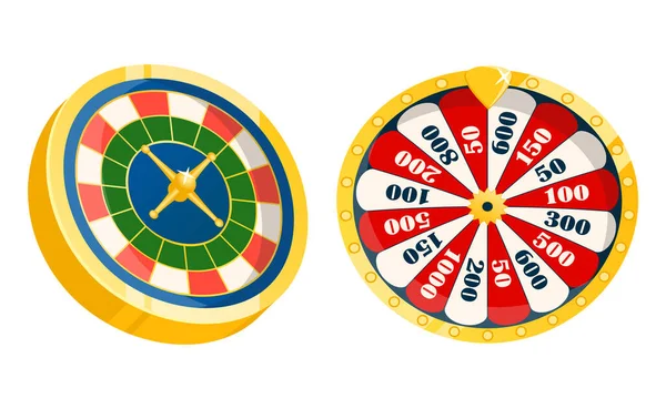 Casino Roulette e Ruota con Numeri Vettoriale — Vettoriale Stock