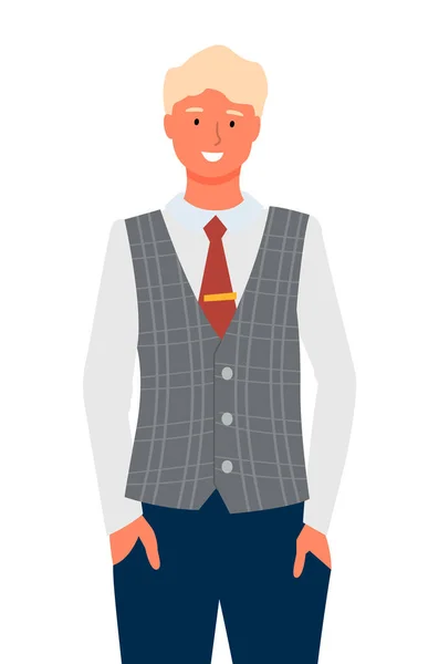 Portrait d'homme d'affaires Vecteur isolé pleine longueur — Image vectorielle