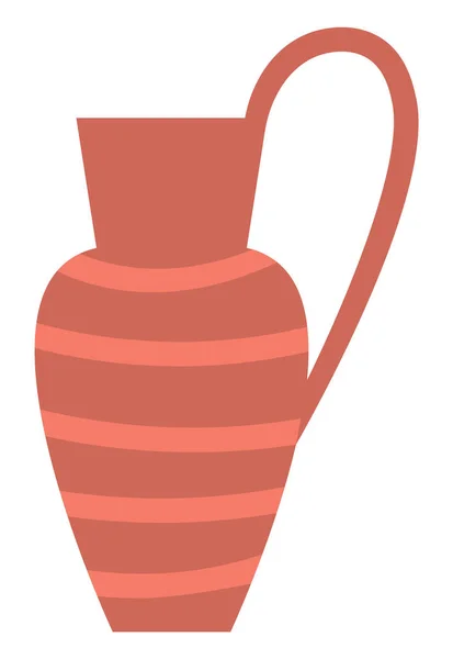 Recipiente de terracota, recipiente de vajilla con manija — Vector de stock