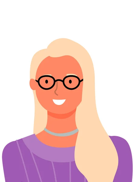 Blond vrouwenportret, Vector Online Consultant — Stockvector