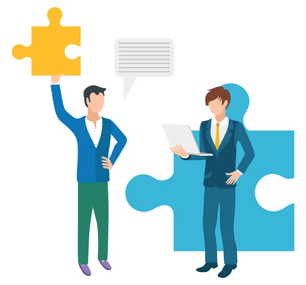 Partnership and Collaboration at Work Business — Stock Vector