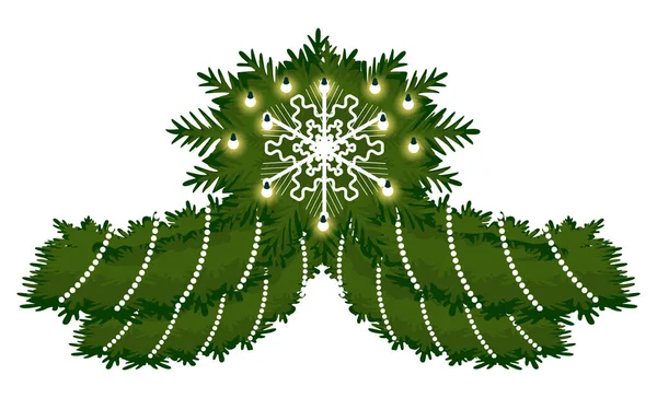 松树枝冬季假期装饰病媒 — 图库矢量图片