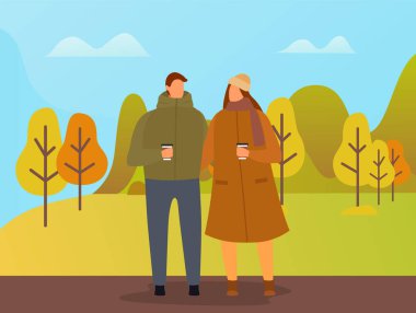 Autumn Park 'ta Yürüyen İnsanlar, Randevulu Çift