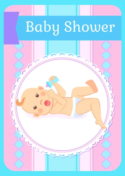 Baby Shower Ευχετήρια κάρτα, Νεογέννητο των τεσσάρων ή πέντε — Διανυσματικό Αρχείο