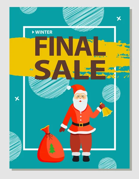 Póster con Santa Claus y Vector de promoción de venta — Vector de stock