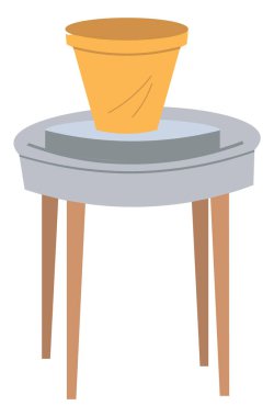 El yapımı Clay Pot Masada, Çömlek Hobisi Vektörü