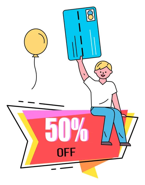 Discount for Clients of Shop, 5 Percent Off Banner — Stock Vector