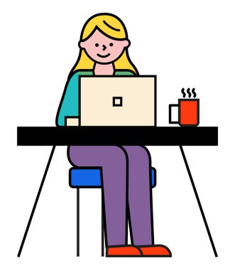 Dizüstünde Çalışan Kadın, Bilgisayarda Yazan Öğrenci