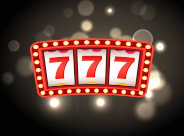 Casino Icon with Sparkling Red Triple Seven