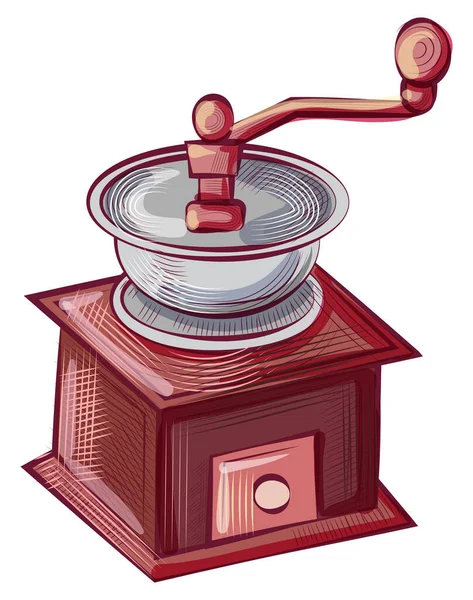 Macina macchina per fagioli Java, Coffee Mill Vector — Vettoriale Stock