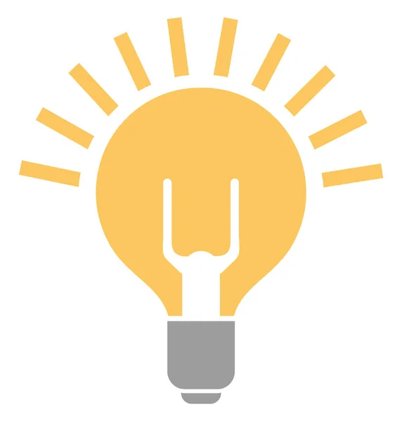 Lampa elektryczna Nowy pomysł Symbol izolowany na białym — Wektor stockowy