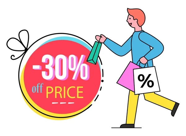 30 Procent minskning av priset, Försäljning Banner klient — Stock vektor