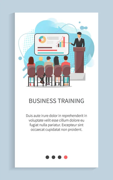 Business Training, People Discussion Report Vector — Stock Vector