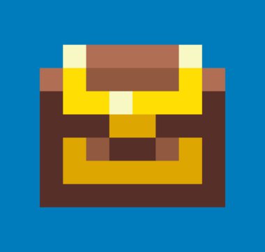 Tahta Kutu Altın Pikselli Kilitli Kale