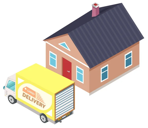 Shipping Furniture, Cargo Delivery, Moving Vector — ストックベクタ