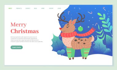 Mutlu Noel Geyiği İçin Sıcak Giysiler Ağı