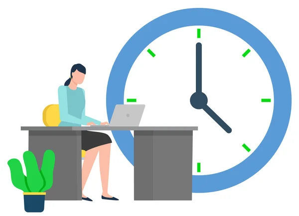Бізнесмен, жінка з годинником на робочому дні — стоковий вектор