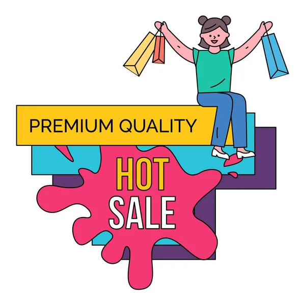 Vente chaude Premium Quality Shopping en magasin vectoriel — Image vectorielle