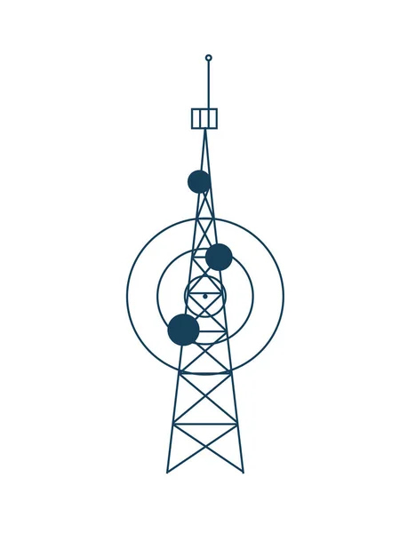 Aislamiento de la torre de satélite de comunicación celular — Vector de stock