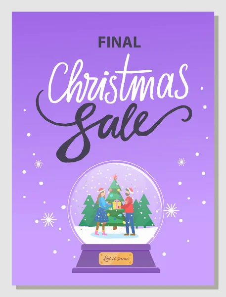 Descontos de venda final de Natal para a temporada de inverno —  Vetores de Stock