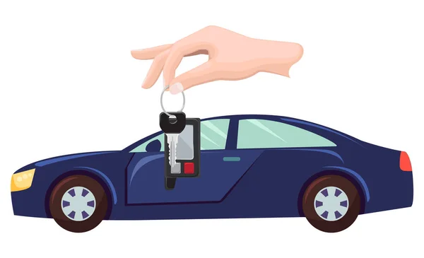 Car Property and Keys in Hands, Buying Vehicle — Stock Vector