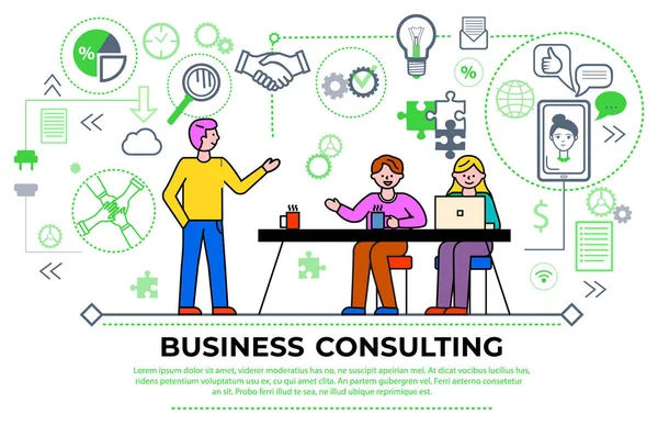 Business Consulting People at Seminar Meeting — Stock Vector