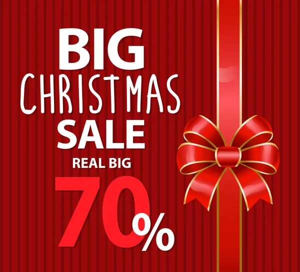 Big Christmas Sale 70 Percent Off Price Banner — Stock Vector