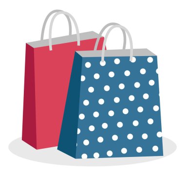 Saplı Kağıt Torbalar, Alışveriş Paketleri Vektörü